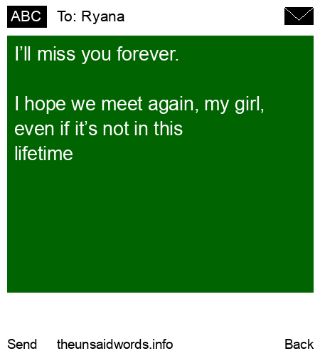 unsent message to Ryana