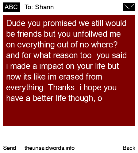 unsent message to Shann