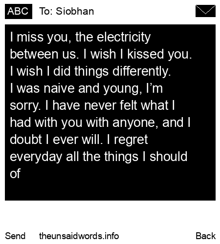 unsent message to Siobhan