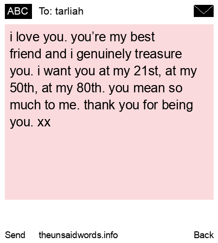 unsent message to tarliah