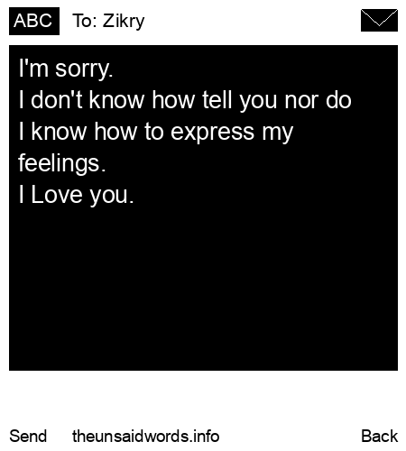 unsent message to Zikry