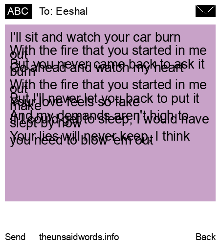 unsent message to Eeshal