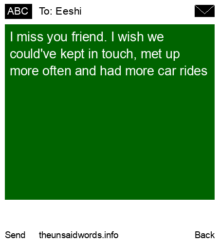 unsent message to Eeshi