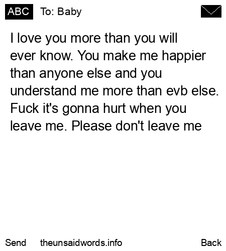 unsent message to Baby