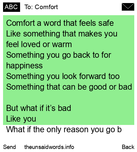 unsent message to Comfort
