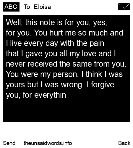 unsent message to Eloisa