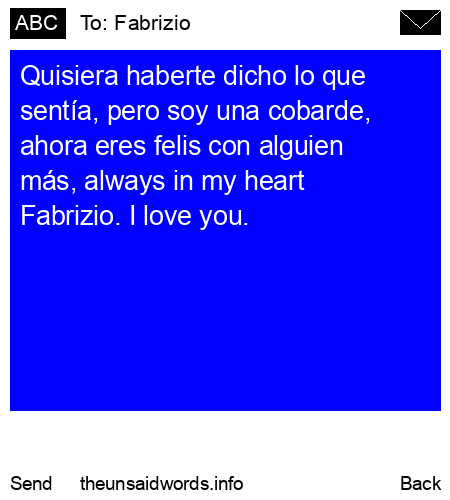 unsent message to Fabrizio