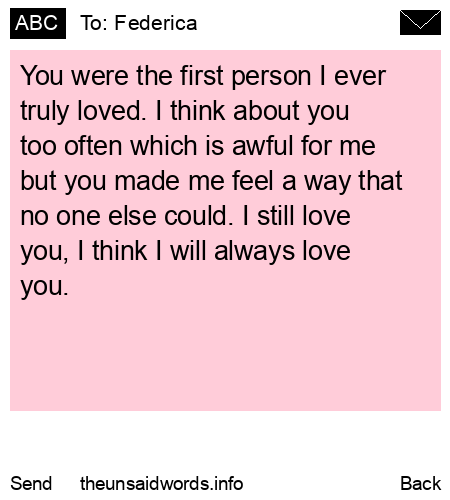 unsent message to Federica