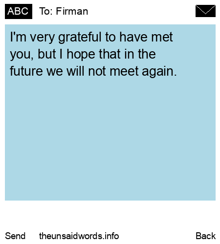 unsent message to Firman