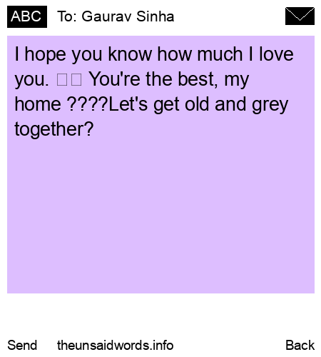 unsent message to Gaurav Sinha