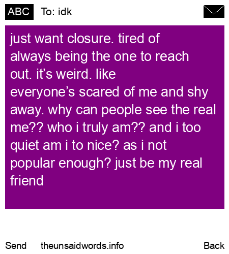 unsent message to idk