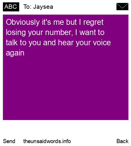 unsent message to Jaysea