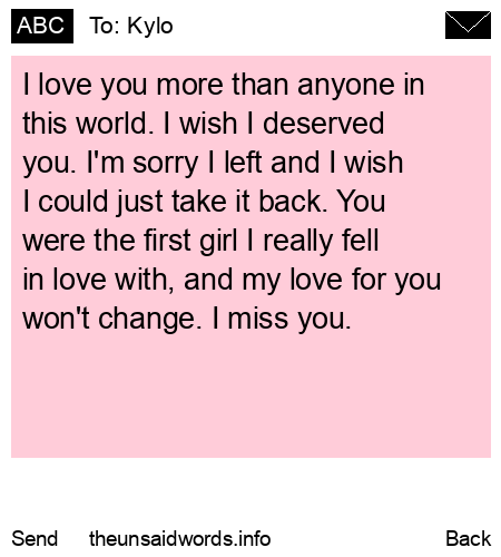 unsent message to Kylo