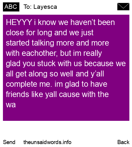 unsent message to Layesca