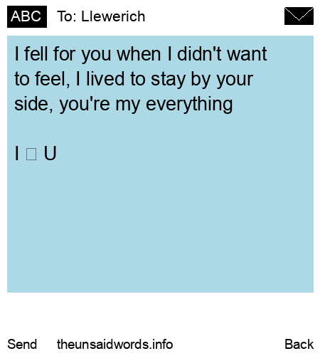 unsent message to Llewerich 