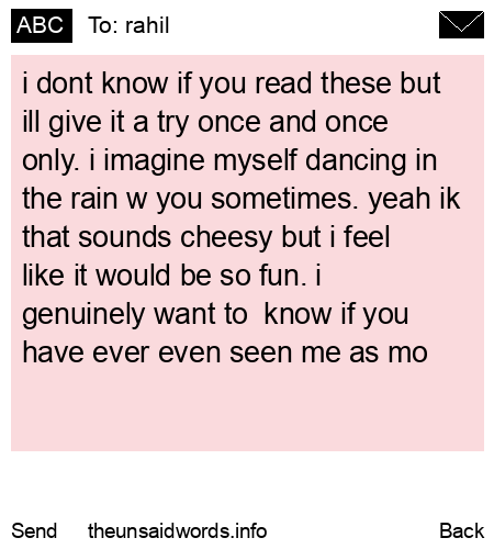 unsent message to rahil