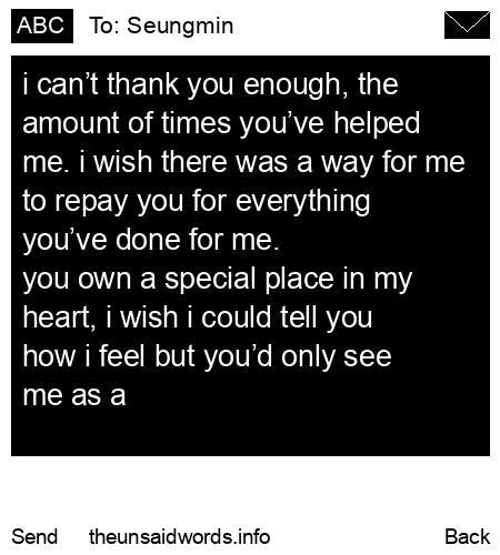 unsent message to Seungmin