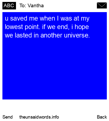 unsent message to Vantha