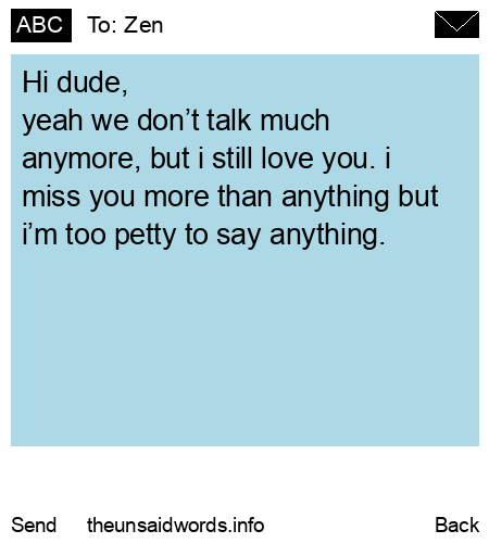 unsent message to Zen