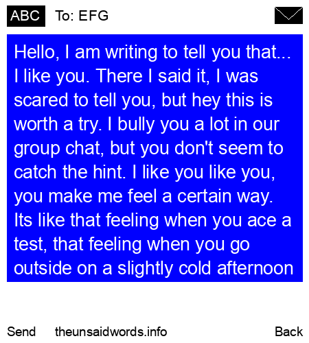 unsent message to EFG