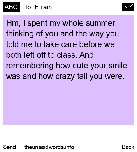 unsent message to Efrain