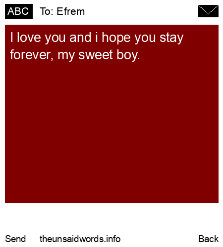 unsent message to Efrem