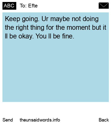 unsent message to Efte