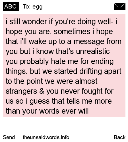 unsent message to egg