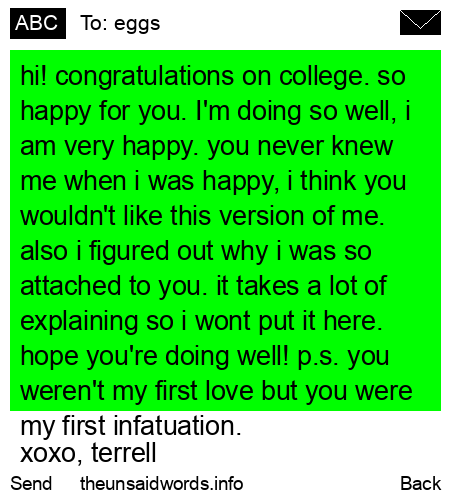 unsent message to eggs