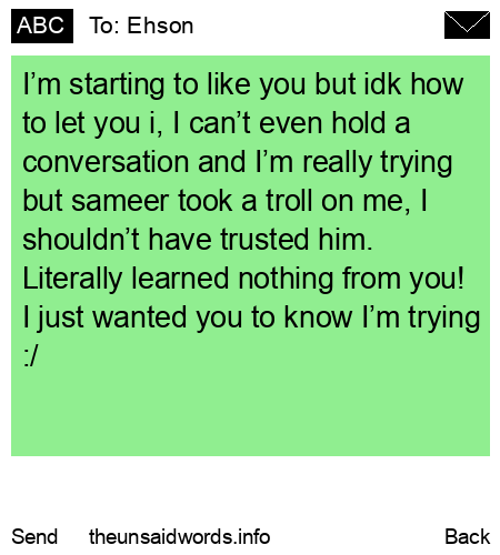 unsent message to Ehson