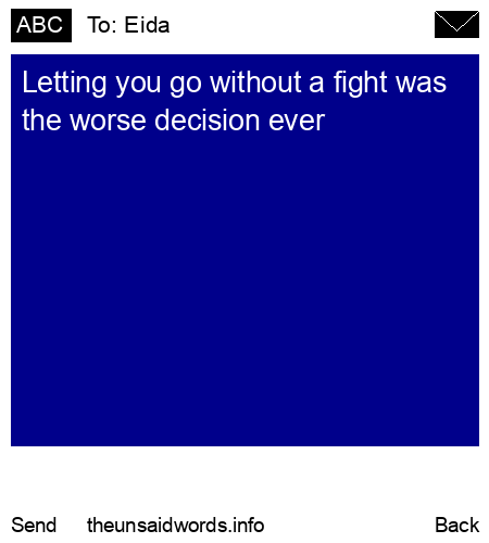 unsent message to Eida