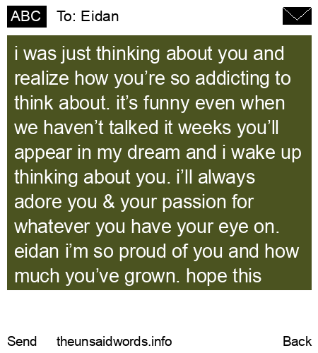 unsent message to Eidan
