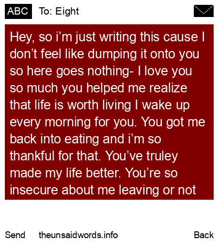 unsent message to Eight