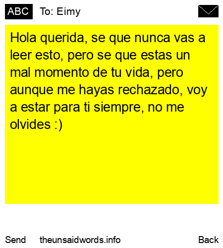 unsent message to Eimy
