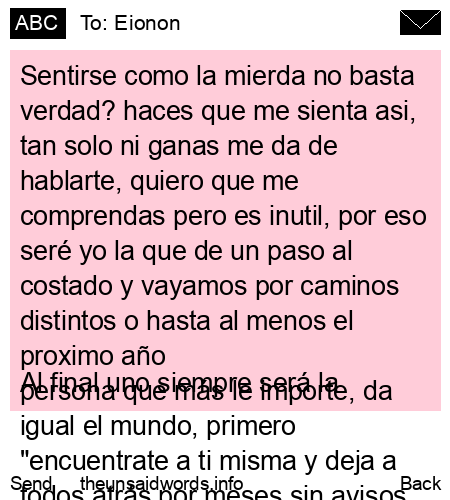 unsent message to Eionon