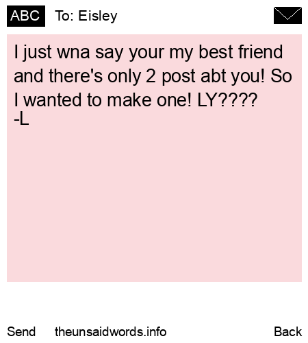 unsent message to Eisley