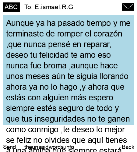 unsent message to E.ismael.R.G