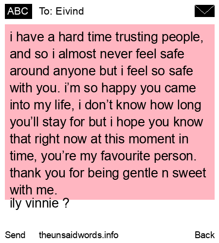 unsent message to Eivind