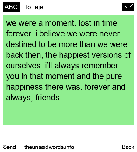 unsent message to eje