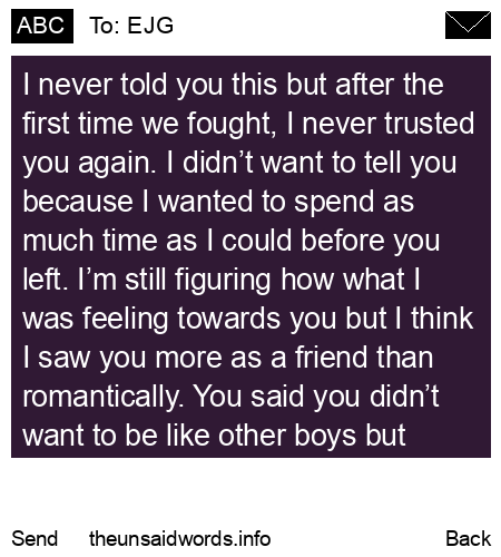 unsent message to EJG