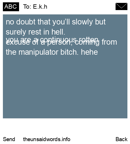 unsent message to E.k.h