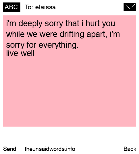 unsent message to elaissa 