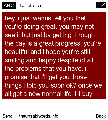 unsent message to elaiza