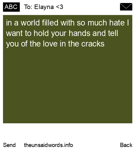 unsent message to Elayna <3