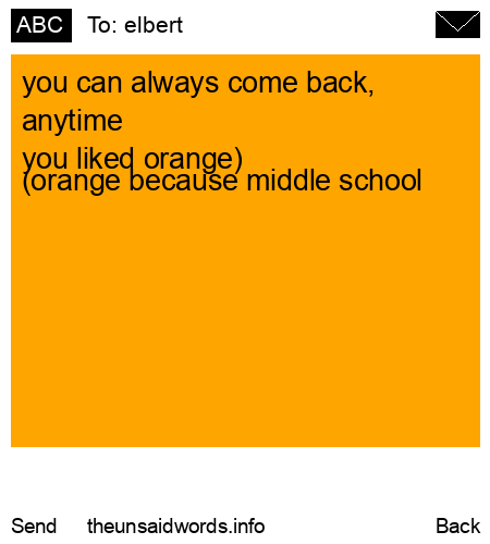 unsent message to elbert