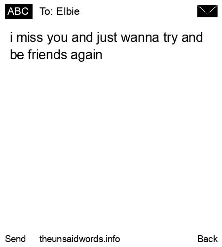 unsent message to Elbie