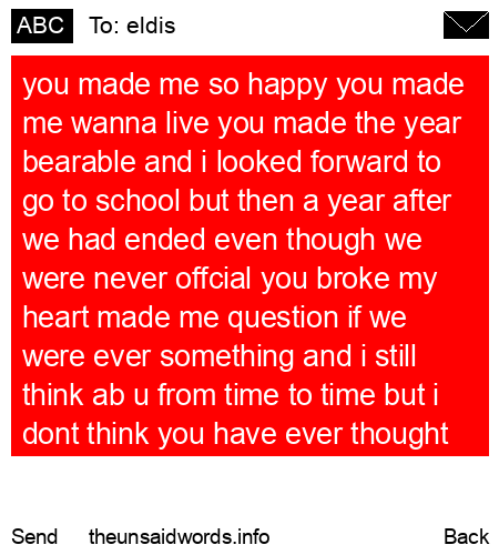 unsent message to eldis