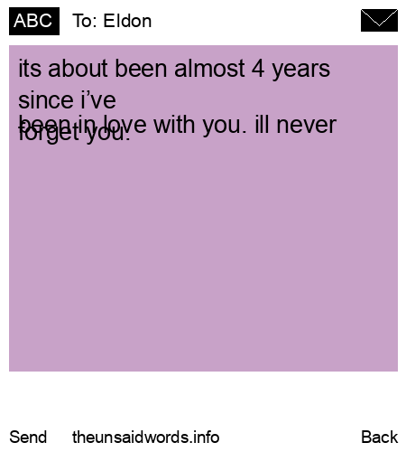 unsent message to Eldon
