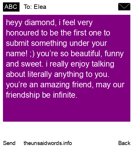 unsent message to Elea