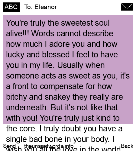unsent message to Eleanor